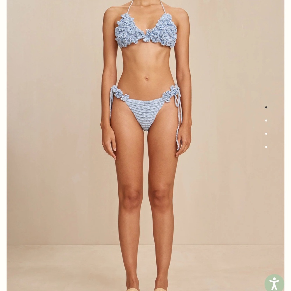 Cult Gaia Light Blue Textured Bikini